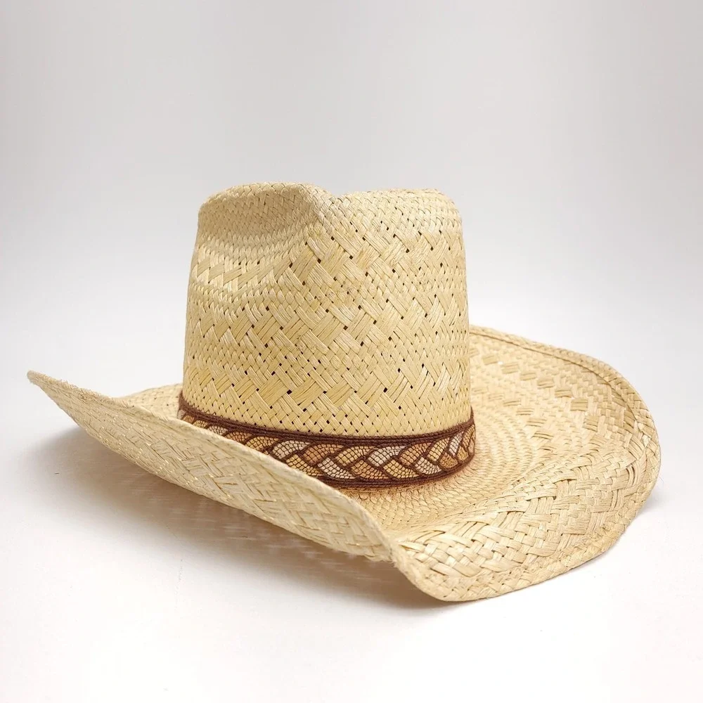 Cowboy Hat‎ Resistol StageCoach Straw Western Band Size 6 7/8 Sisters Cowgirl